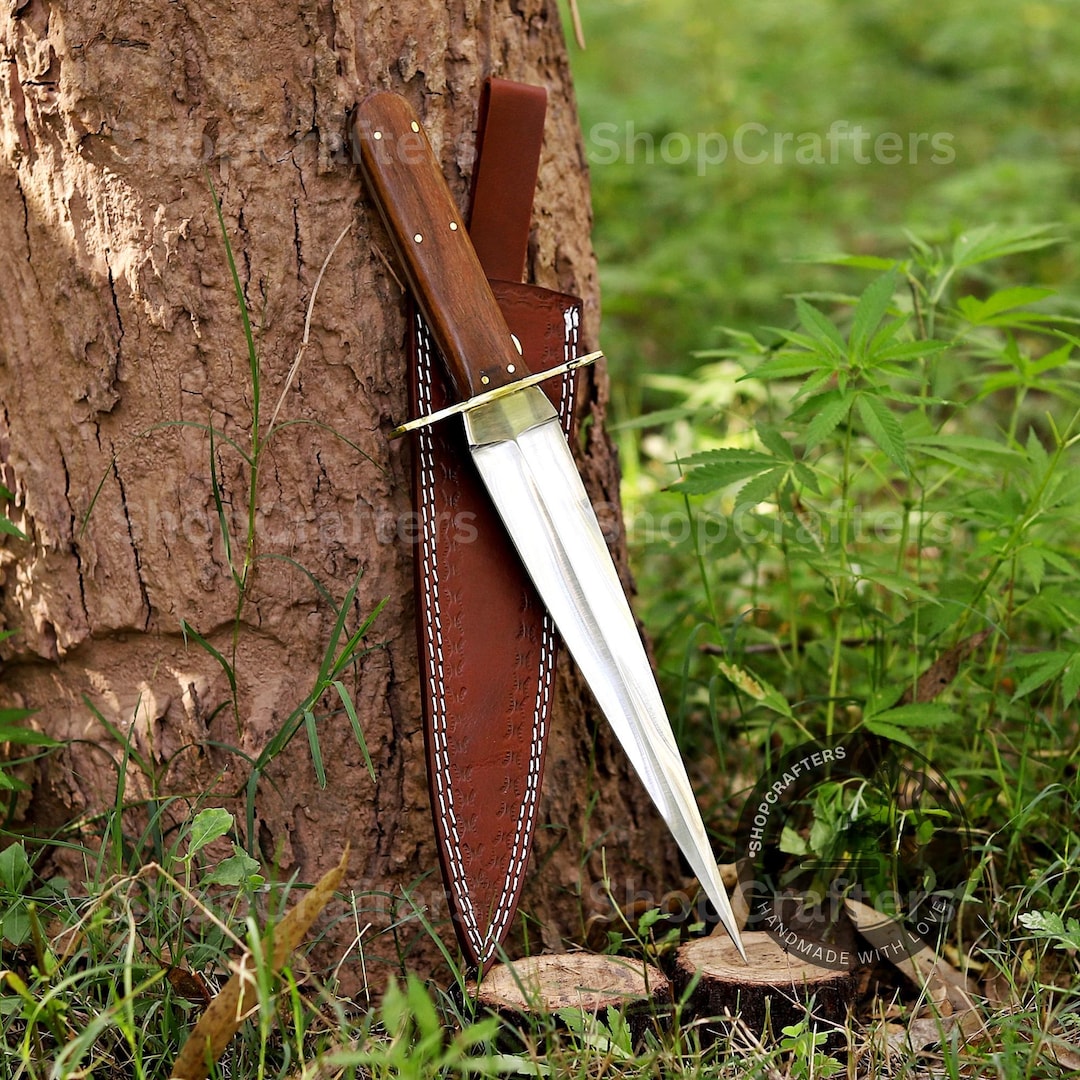 Handmade Arkansas Toothpick Dagger, D2 Steel Hunting Knife, Outdoor ...