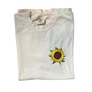 Sunflower Tee | custom tee | custom shirt | embroidered tee | embroidered shirt | sunflower | sunflower girlie | sunflower vibes |