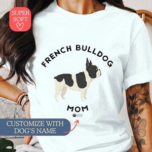 Chemise personnalisée fête des mères pour maman chien, chemise amoureux des chiens, t-shirt nom de chien personnalisé, t-shirt cadeau maman chien, cadeau pour maman chien, t-shirt personnalisé maman chien