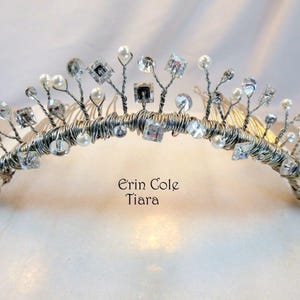 ERIN COLE SWAROVSKI Crystal-pearl Tiara Wedding-birthday  display picture 3