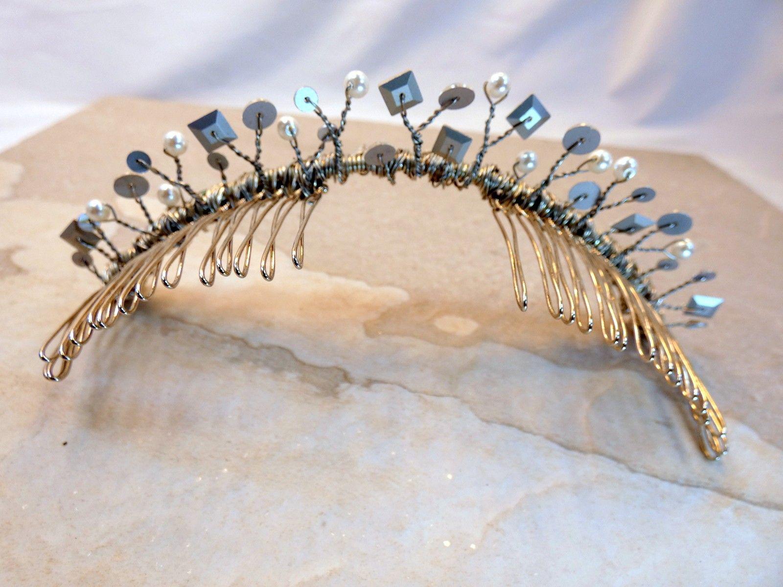 Erin Cole Bridal tiara/comb swarovski crystals snd pearls ERIN COLE SWAROVSKI Crystal-pearl Tiara Wedding-birthday  main image 4
