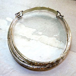 Antique Vintage Tribal Exotic Chinese Handmade Miao Silver 4 Ring Necklace 184 g
