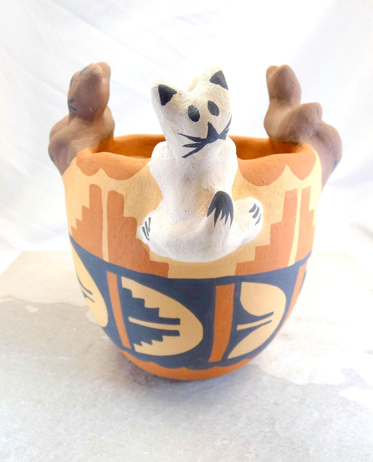 Acoma Pottery Cat - Etsy