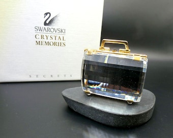 Vintage Swarovski Crystal Figurine Violin W Metal Holder Original