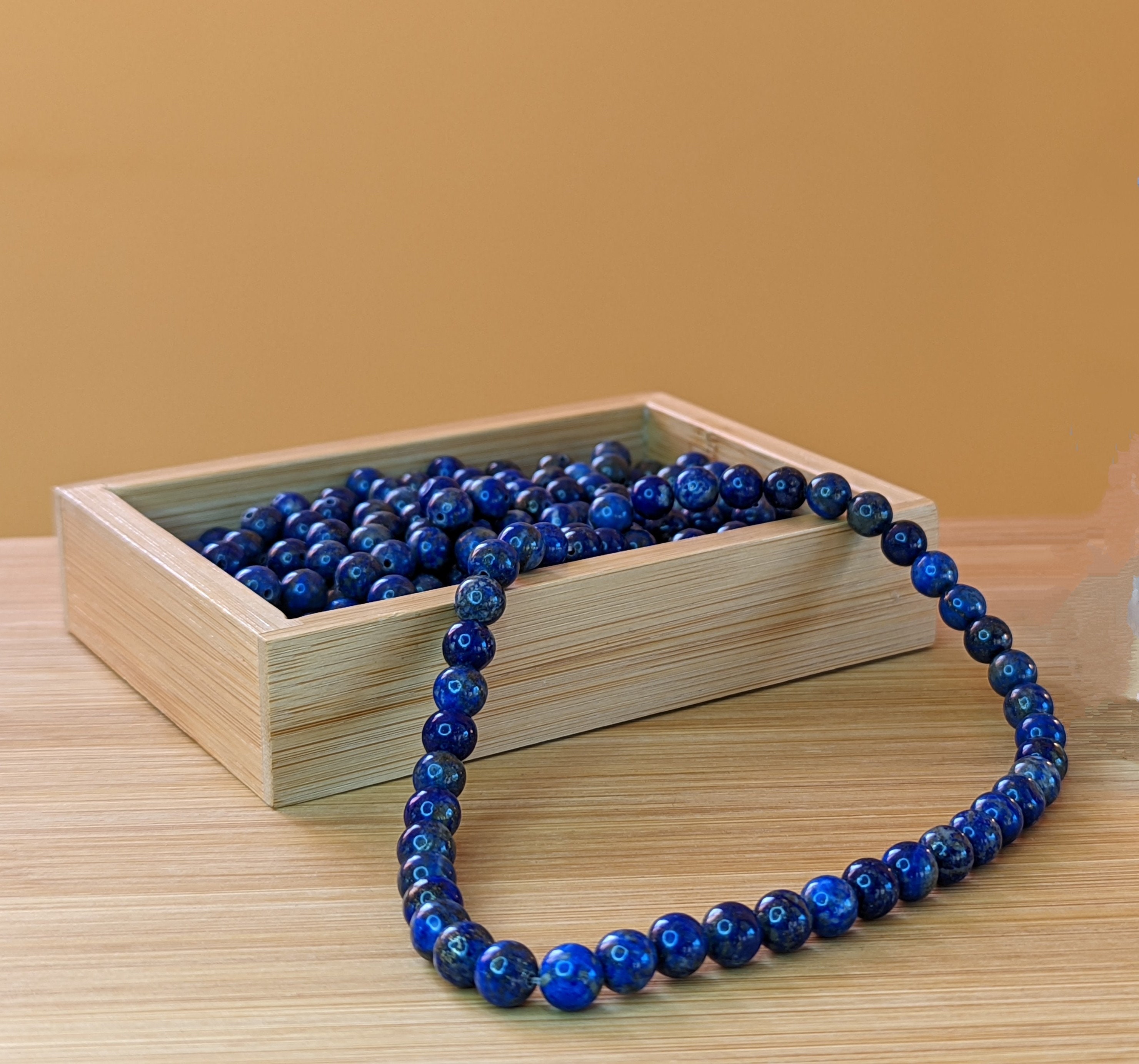 Bracelet Lapis Lazuli 7 s à perles 8mm