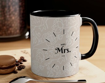 Mrs Mug,  Bride Mug, minimalist bride mug, minimalist Mrs mug, her mug, bride to be mug