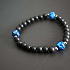 Okinawa Hotaru pearl bracelet, CreaAM92, fluorescent, turquoise and blue