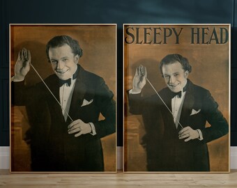 不気味なビクトリア朝の肖像画の印刷可能なハロウィーンの装飾 / デジタルダウンロード / Sleepyhead アンティークタイプアートプリントポスター - 怖いヴィンテージアートワーク