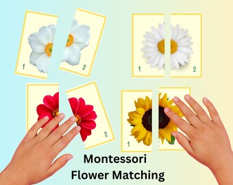 Flower Matching Montessori Game: Spring & Summer Activity (Instant Download)