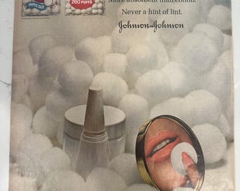 Vintage 'Soff Puffs' by Johnson & Johnson Magazine Ad