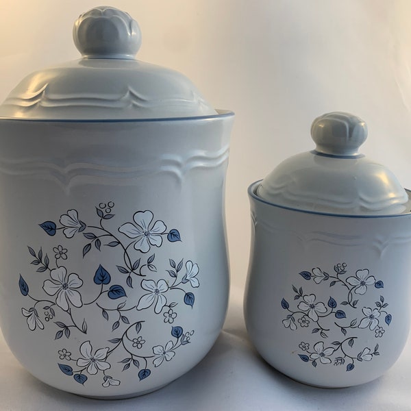Blue and White Canisters Etsy