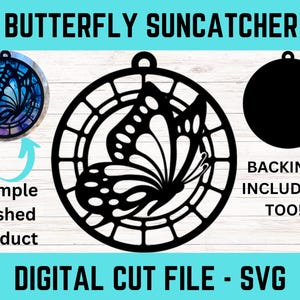 Butterfly Suncatcher File, Laser Cut File, Digital Download