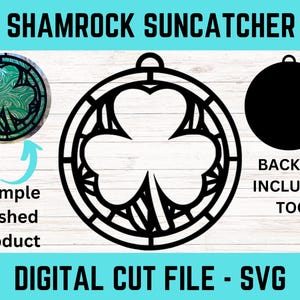 Shamrock Suncatcher File, St. Patrick&#39;s Day suncatcher, Laser Cut File, Digital Download