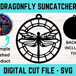 Dragonfly Suncatcher, Laser Cut File, Digital Download