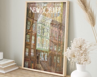 New Yorker Magazine Cover April 12 1969 Poster , Cold color Trendy Art, Retro Poster, Retro Autumn and Apartment, Poster Print, Vintage Art