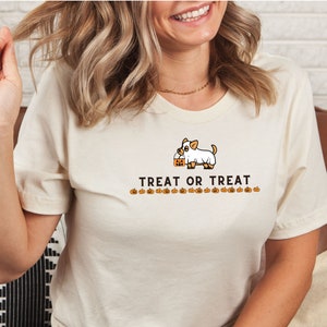 Unisex Halloween T-shirt, Dog Treat or Treat, Adult