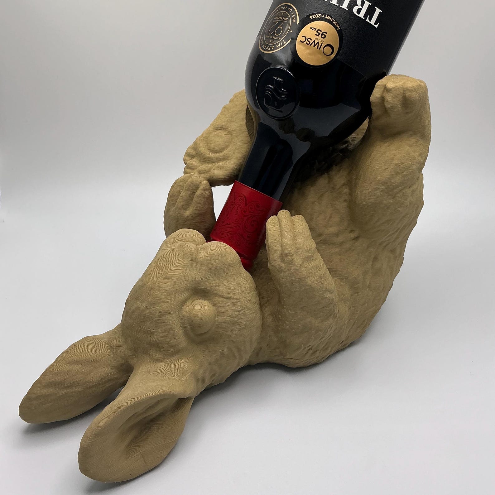 Wine Rabbit Shape Rabbit Wine Holder, 3D Printed Wood Bunny Bottle Stand, Funny Kitchen ...