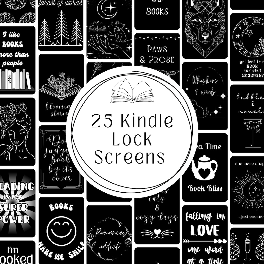 Ebook Reader Lock Screen Kindle Lockscreen Wallpaper Epub PNG Etsy