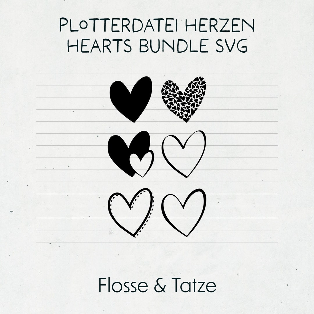 Heart Svg Bundle Hand-drawn Heart Svg Heart Icons Doodle - Etsy