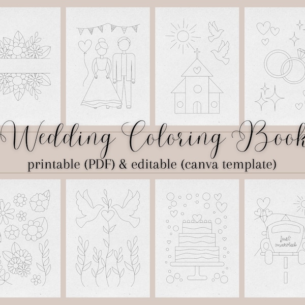 Wedding Coloring Book | Printable | Editable | Instant Download | Kids Wedding Activities | Kids Busy Book for Wedding