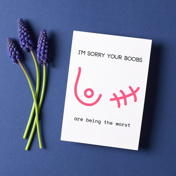 Blank Greeting Card | Customizable Sentiment | Mastectomy Gift Card | Cancer Recovery Card | Breast Cancer Card | Breast Cancer Gift