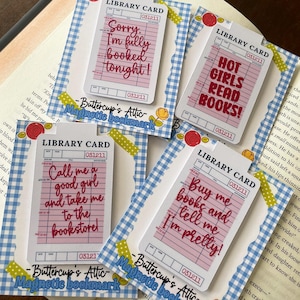 Library Card Magnetic Bookmark: Fully booked, Laminated, Holographic, Gifts for readers, Book Club gifts