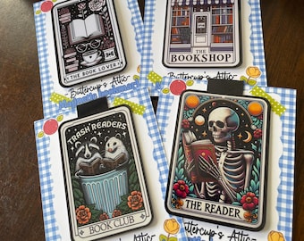 Tarot Card Inspired Magnetic Bookmarks: Small Gifts, Gifts for Readers,