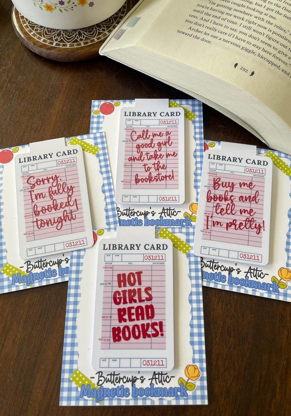 Library Card Magnetic Bookmark: Fully booked, Laminated, Holographic, Gifts for readers, Book Club gifts