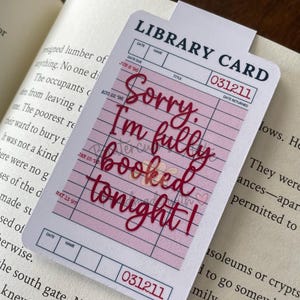 Library Card Magnetic Bookmark: Fully booked, Laminated, Holographic, Gifts for readers, Book Club gifts image 3
