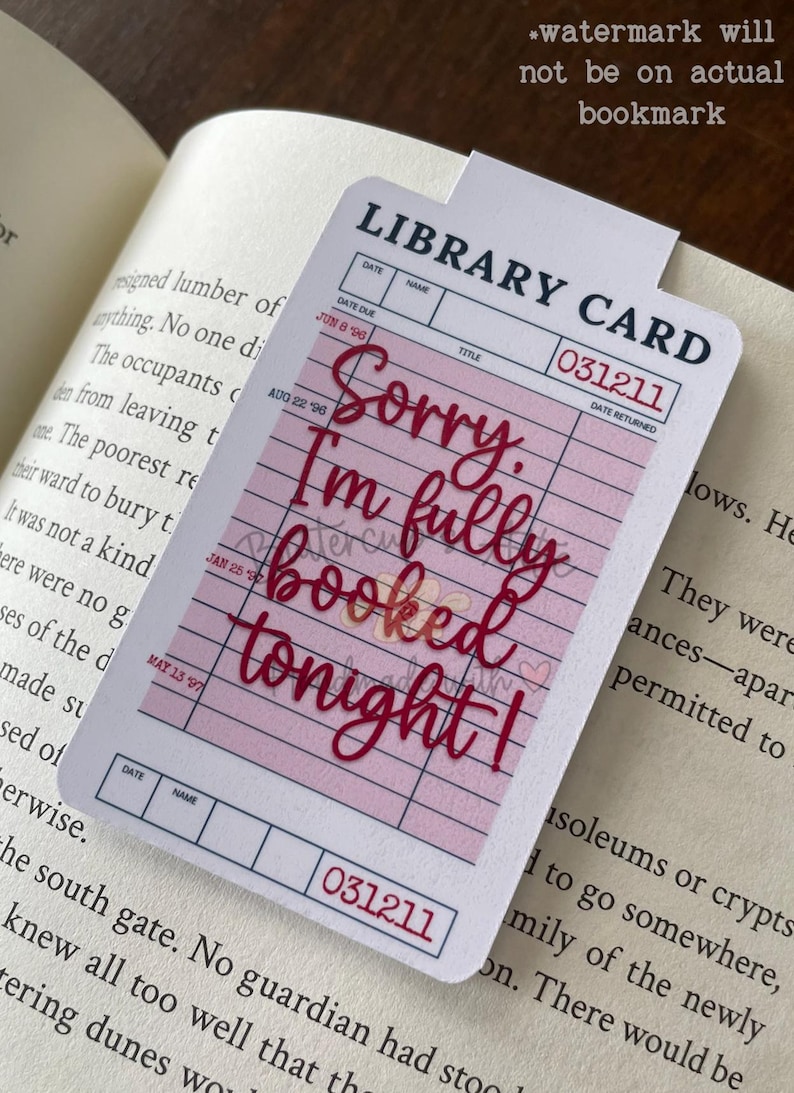 Library Card Magnetic Bookmark: Fully booked, Laminated, Holographic, Gifts for readers, Book Club gifts image 3