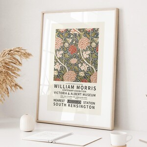 Set of 3 William Morris Textile Wall Decor, Digital Download, Botanical Floral Wall Art,  , Vintage Textile Design, Custom Sizes
