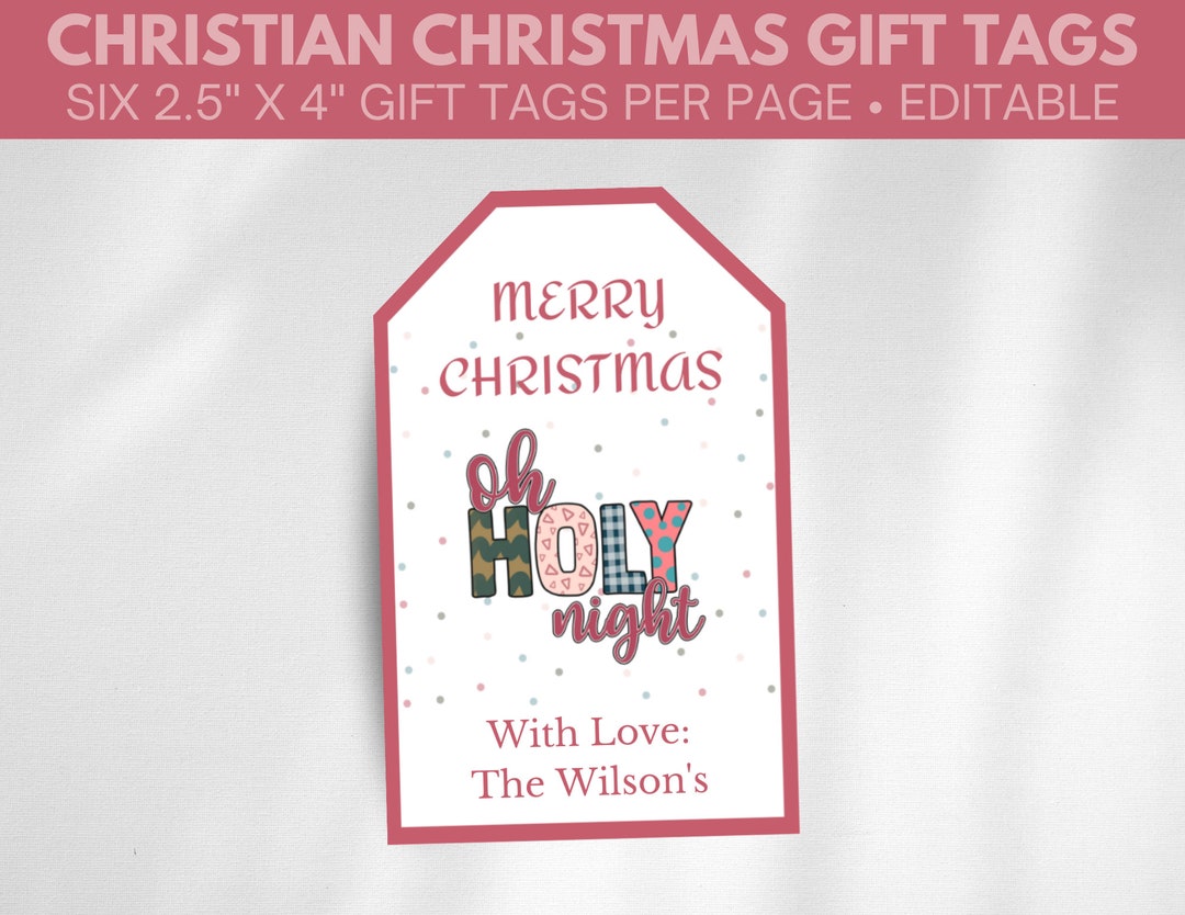 Editable Christian Christmas Gift Tag Christian Christmas - Etsy