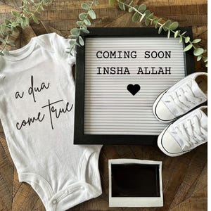 A Dua Come True Schwangerschaftansage, Digital, Geschlechtsneutral, Babyankündigung, bearbeitbare Vorlage, Muslim, Islam, Social Media, Instagram