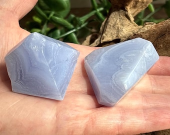 Blue Lace Agate Freeform Crystal: Banded Communication Stone, Throat Chakra Accent