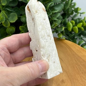 Snow Agate Tower: White Druzy Crystal Obelisk, Calming Reiki Gift image 5