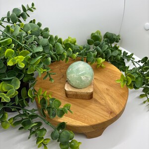 Green Prehnite Crystal Sphere: Libra Zodiac, Earth Element image 9
