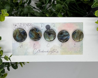 LABRADORITE CABOCHONS for JEWELLERY Making, Circle Shape, Stone of Transformation, Flashing Crystal