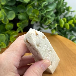 Snow Agate Tower: White Druzy Crystal Obelisk, Calming Reiki Gift image 3
