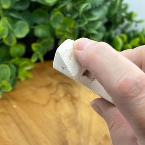 Snow Agate Tower: White Druzy Crystal Obelisk, Calming Reiki Gift image 4
