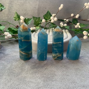 BLUE ONYX TOWER, Blue Onyx Point, Obelisk, Blue Crystal Tower, Crystal for Clarity, Healing Crystal