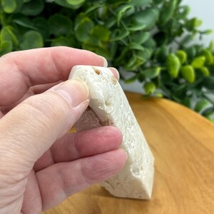 Snow Agate Tower: White Druzy Crystal Obelisk, Calming Reiki Gift image 9