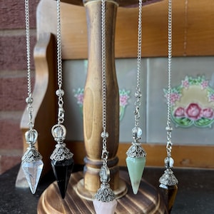 CRYSTAL PENDULUM, Choice of Crystals, Divination Tool, Yes No Pendulum, Dowsing Tool, Intuition Enhancement