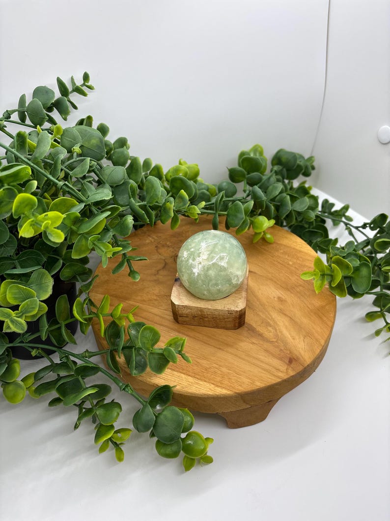 Green Prehnite Crystal Sphere: Libra Zodiac, Earth Element image 10