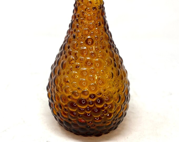 Mid-Century Modern Amber Bubble Glass Vase, Italy circa 1960's