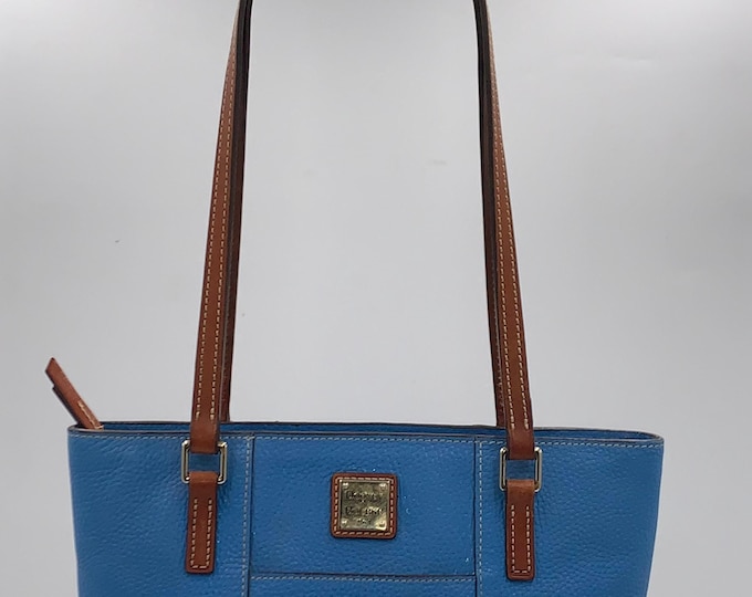Vintage Lexington Pebbled Leather Tote in Azure by Dooney & Bourke