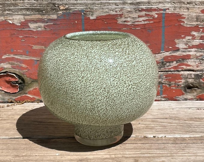 Abigail Ahern Irina Glass Vase - Sage Green Bubble Speckle