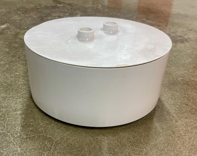 Vintage Max 1 White Lidded Serving Bowl, by Massimo Vignelli for Heller, Italy