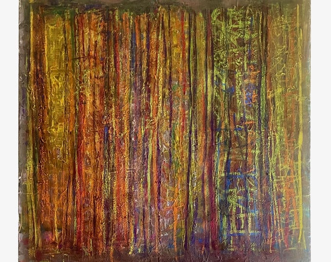 Strouds Run, Mixed Media on Canvas Measures 35" x 35" Signed 2025