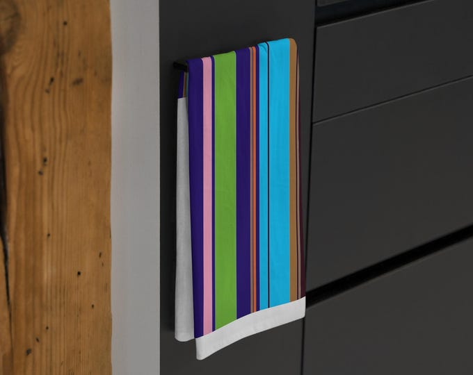 Colorful Striped Cotton Tea Towel: Modern Kitchen Decor