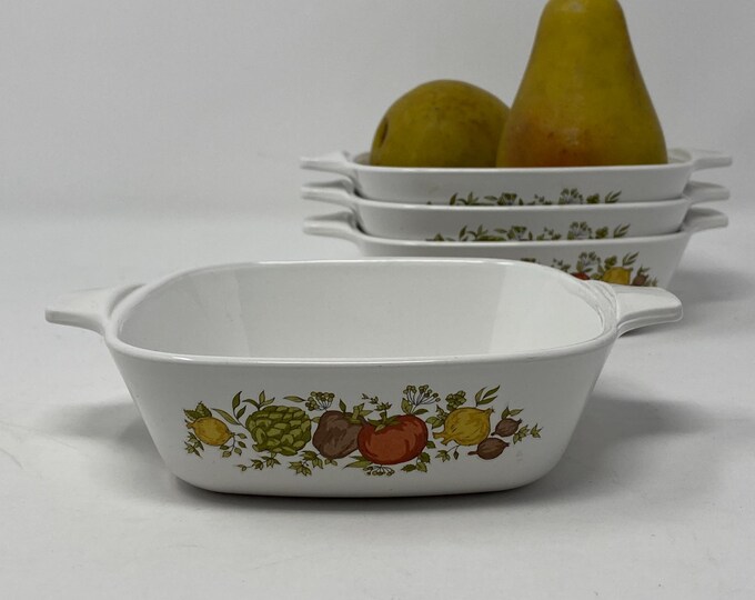 Vintage Corningware Spice of Life Mini Casserole Dishes - Set of 4 - 1 3/4 Cup